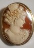 14K Gold Cameo Brooch Pendant