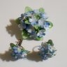 vintage royal adderley floral porcelain brooch pin and earrings made in england