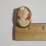 14K Gold Cameo Brooch Pendant