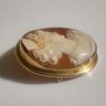 14K Gold Cameo Brooch Pendant